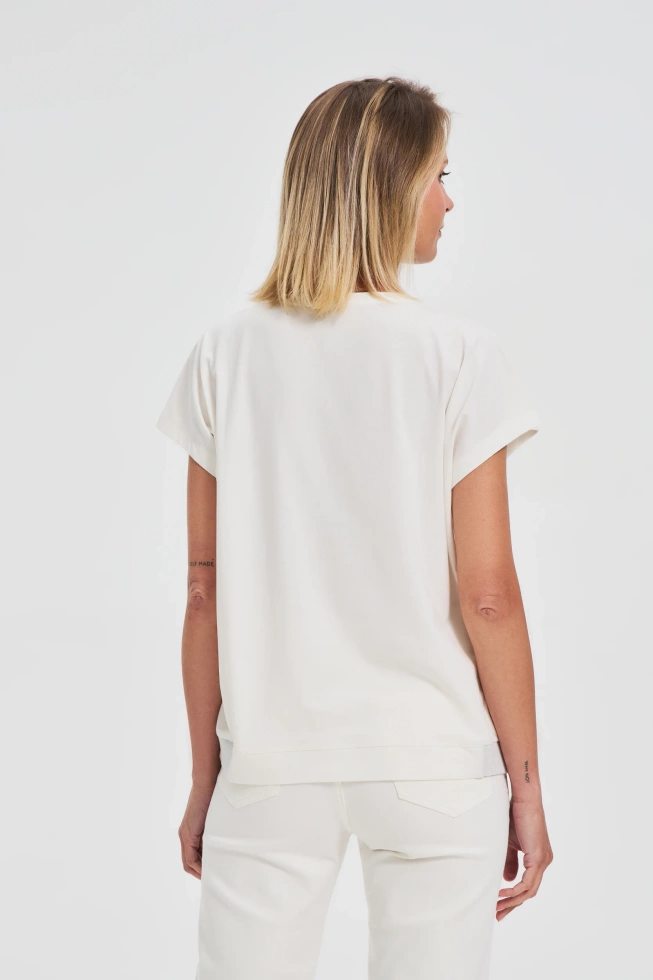 WOMEN'S TSHIRT L-TS-4640 OFF WHITE