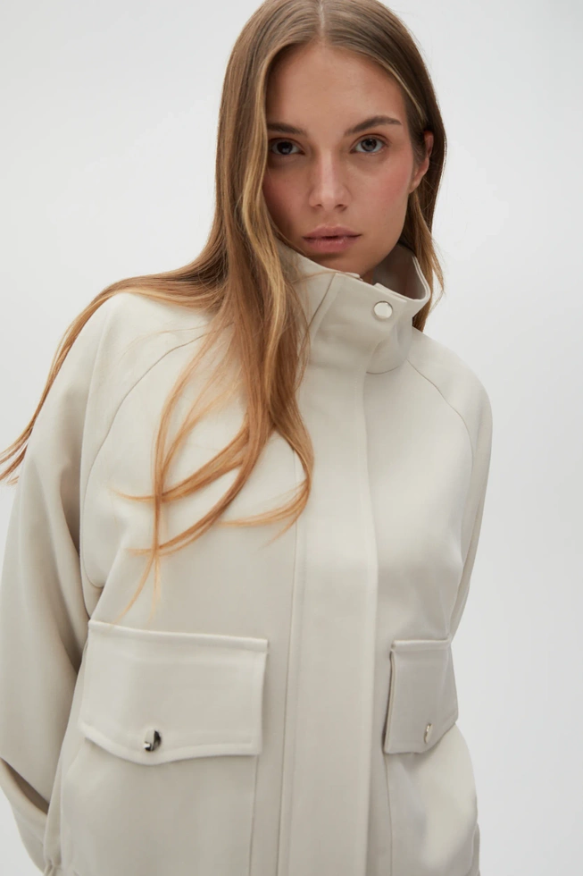 WOMEN'S JACKETS L-KU-4613 L.BEIGE