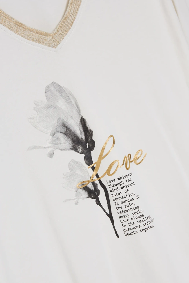 WOMEN'S TSHIRT L-TS-4609 OFF WHITE-set