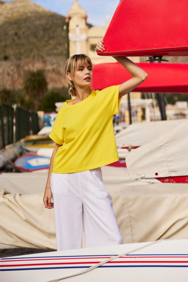 WOMEN'S T-SHIRT L-TS-4745 YELLOW-set