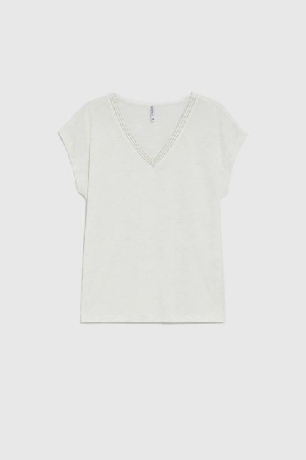 KOSZULKA DAMSKA L-TS-4989 OFF WHITE