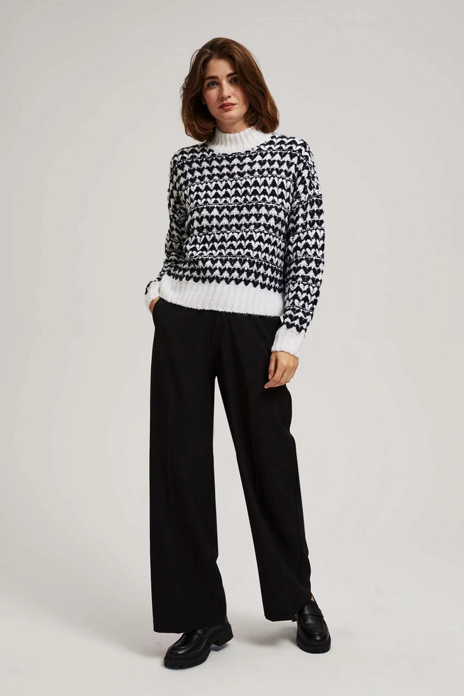 SWETER DAMSKI Z-SW-4257 BLACK_WHITE-pakiet