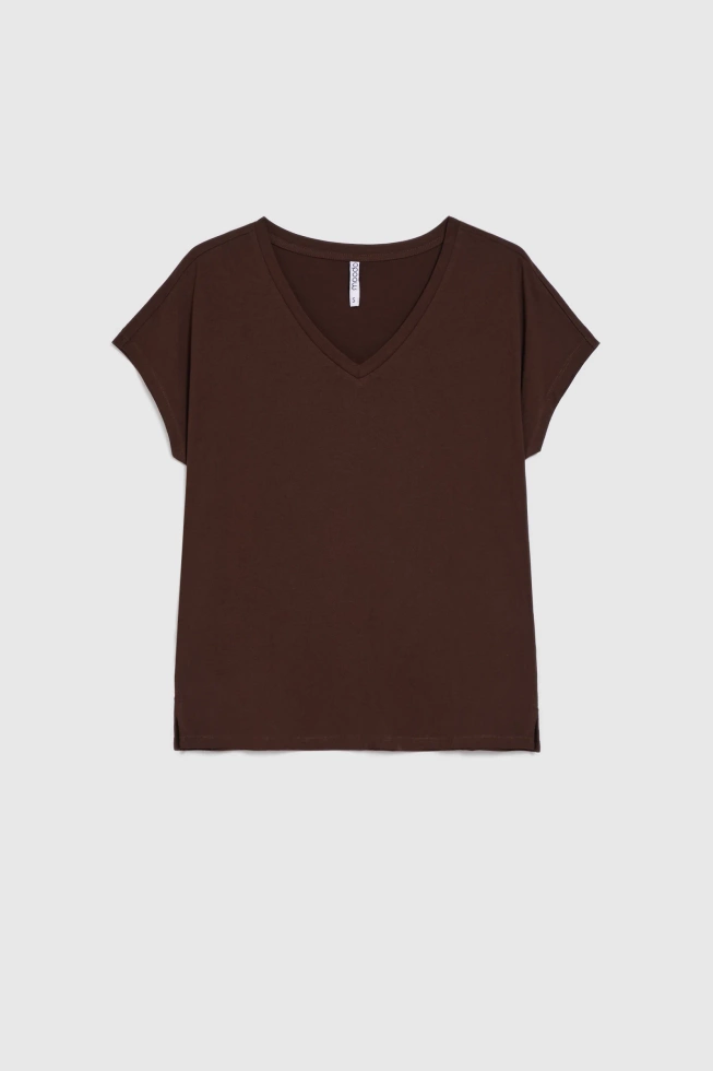 WOMEN'S TSHIRT L-TS-4951 D.BROWN