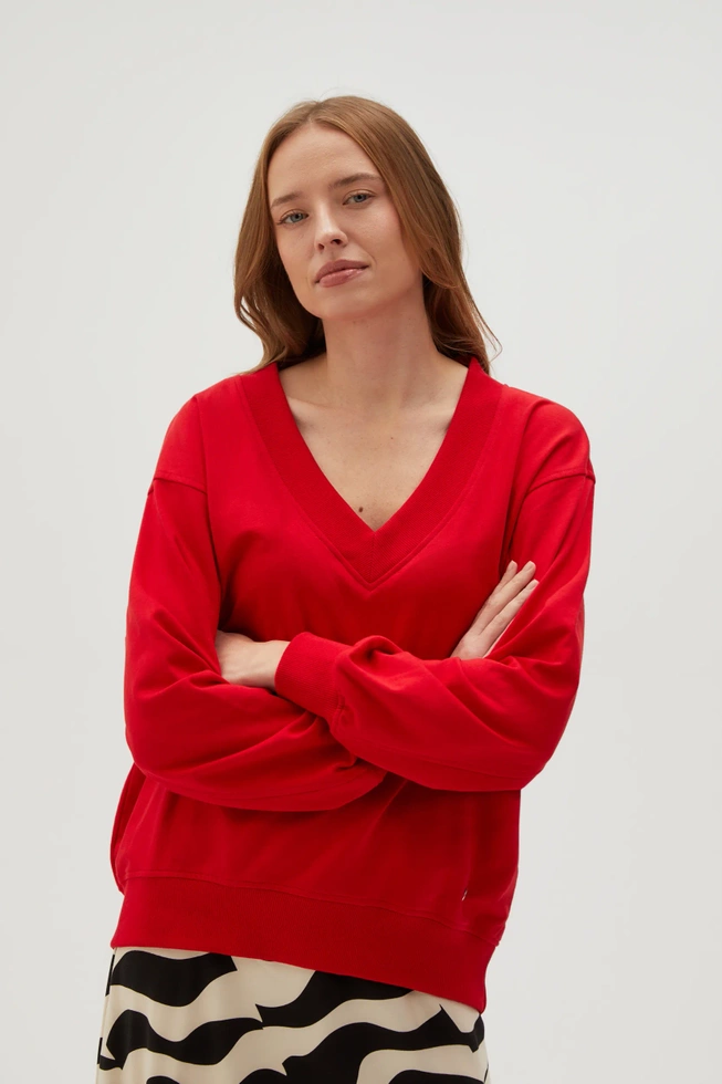 WOMEN'S SWEATSHIRT L-BL-4608 RED-set