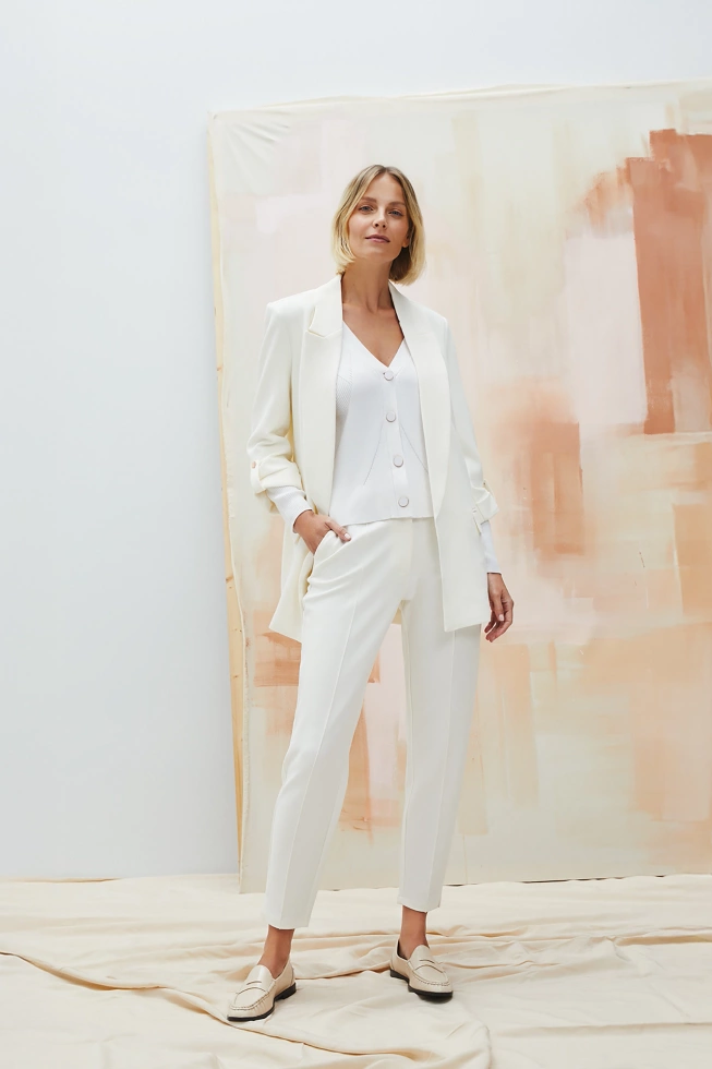 WOMEN'S JACKETS L-MR-4601 OFF WHITE