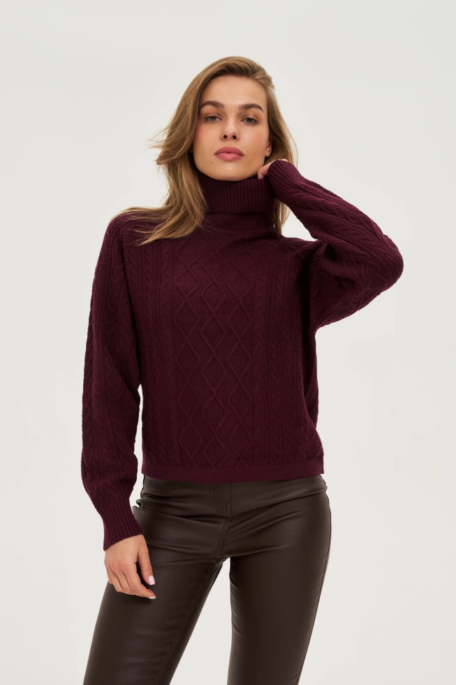 WOMEN'S SWEATER Z-SW-4829 BURGUNDY