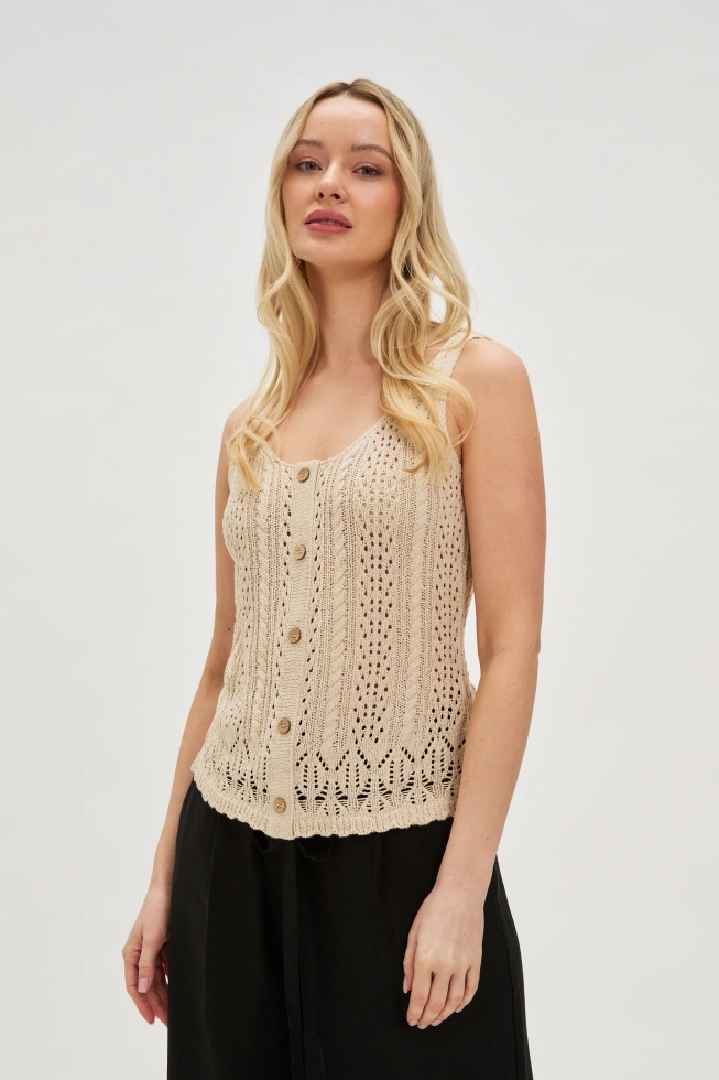 WOMEN'S TOP L-TS-4730 L.BEIGE