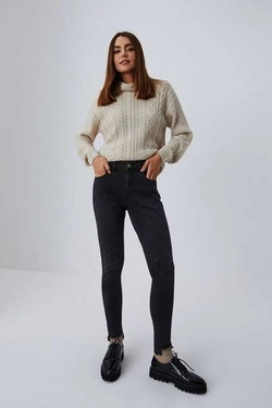 Jeansy medium waist Z-JE-3606 GRAPHITE