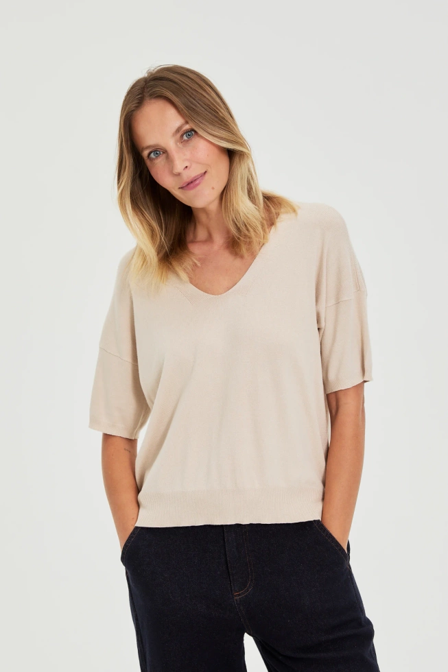 WOMEN'S SWEATER L-SW-4908 L.BEIGE