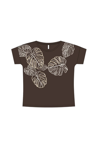 WOMEN'S TSHIRT L-TS-4974 D.BROWN