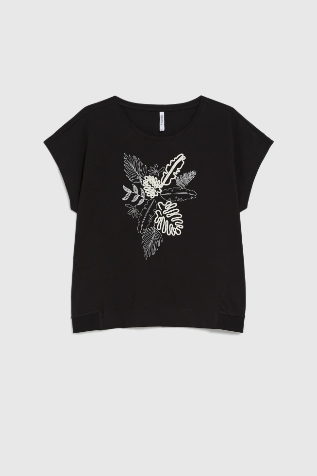 KOSZULKA DAMSKA L-TS-4987 BLACK-pakiet