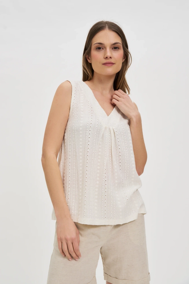 WOMEN'S TOP L-TS-4677 OFF WHITE-set