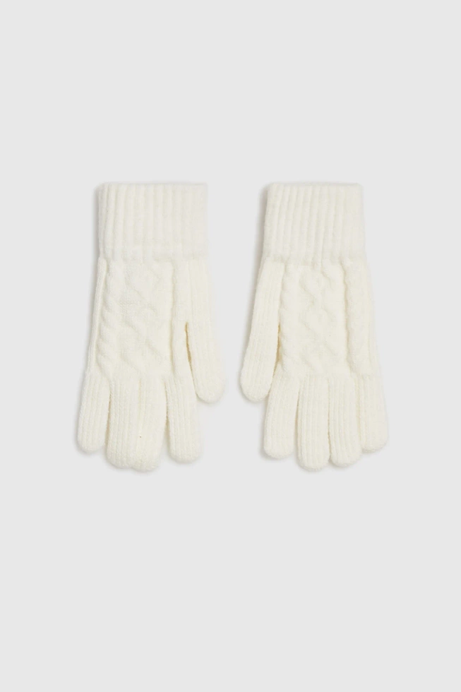 WOMEN'S GLOVES Z-RE-4503 OFF WHITE