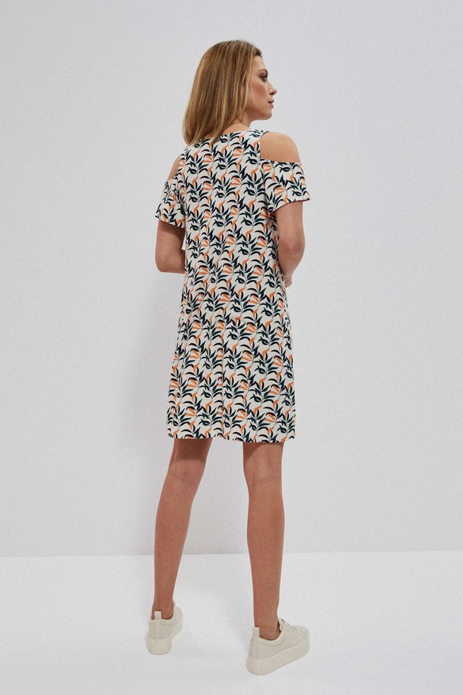 Patterned cold arms dress