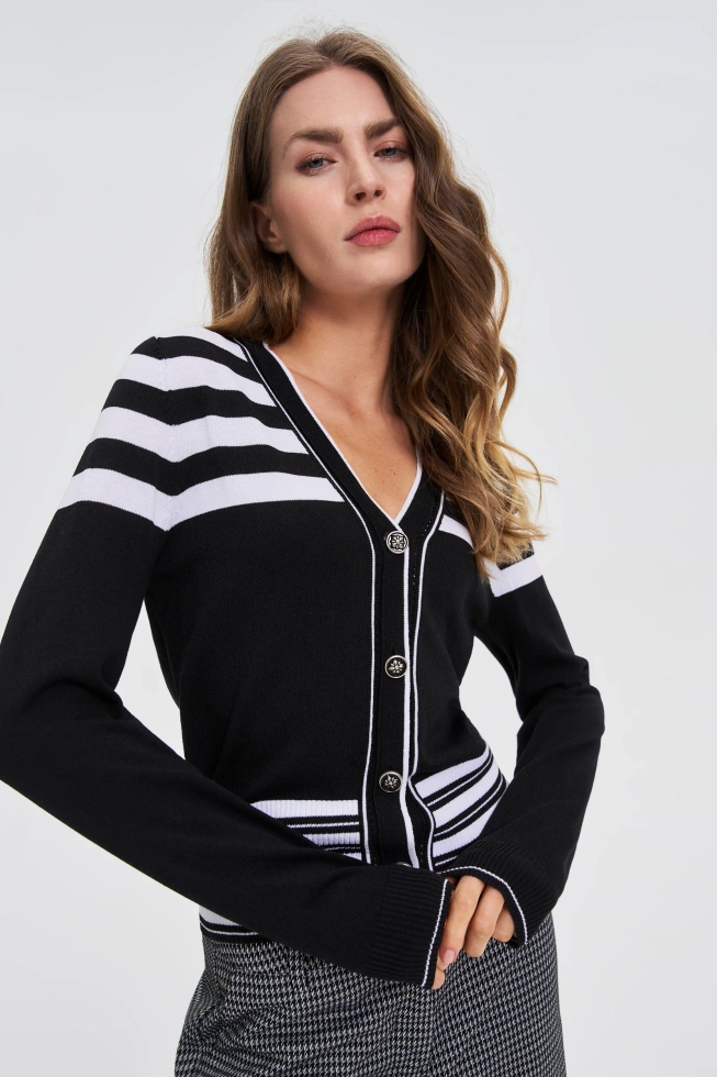 SWETER DAMSKI Z-SW-4842 WHITE_BLACK
