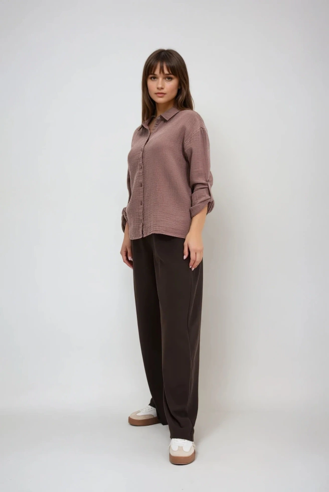 WOMEN'S SHIRT Z-KO-4800 COFFEE
