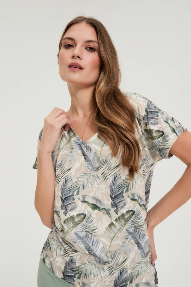 WOMEN'S TSHIRT L-TS-4938 L.BEIGE