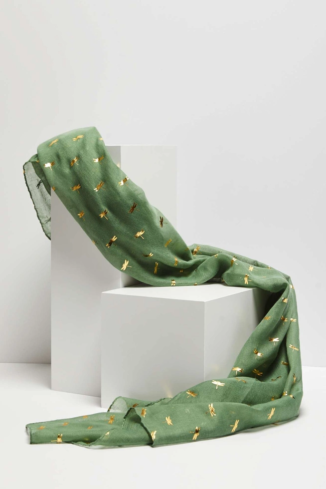 LADIES SCARF L-SZ-4004 OLIVE