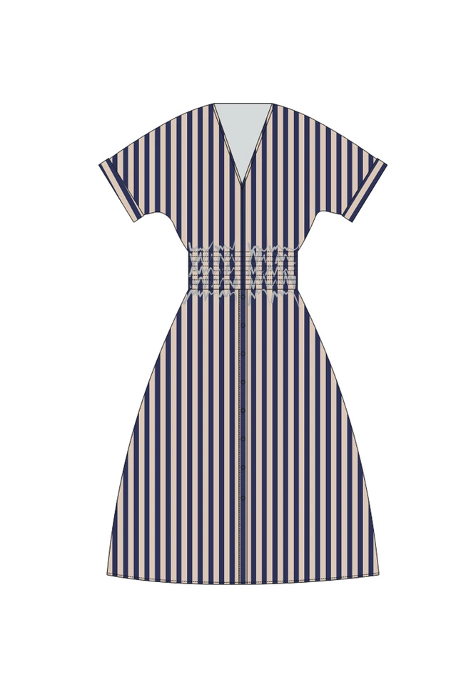 WOMEN'S DRESS L-SU-4939 NAVY-set