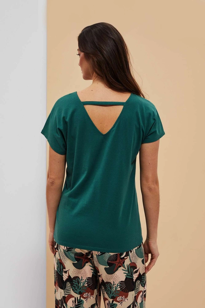 LADIES TSHIRT L-TS-4016 PALM LEAF