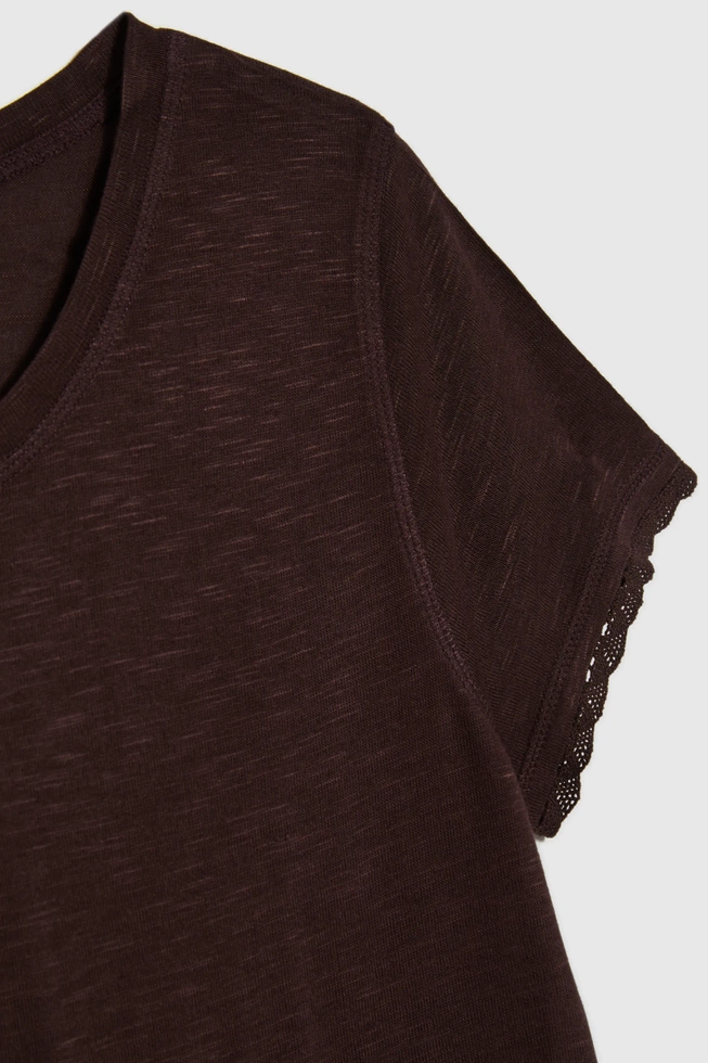 WOMEN'S TSHIRT L-TS-4672 D.BROWN