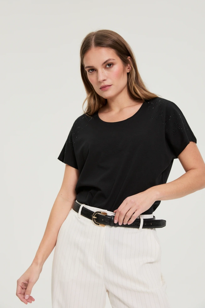 WOMEN'S TSHIRT L-TS-4923 BLACK