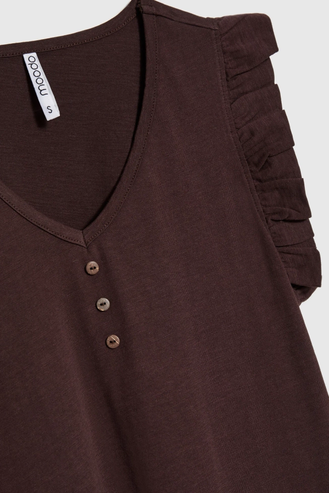 WOMEN'S TOP L-TS-4682 D.BROWN