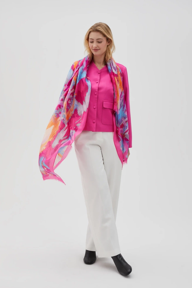 WOMEN'S SCARF L-SZ-4620 FUCHSIA-set