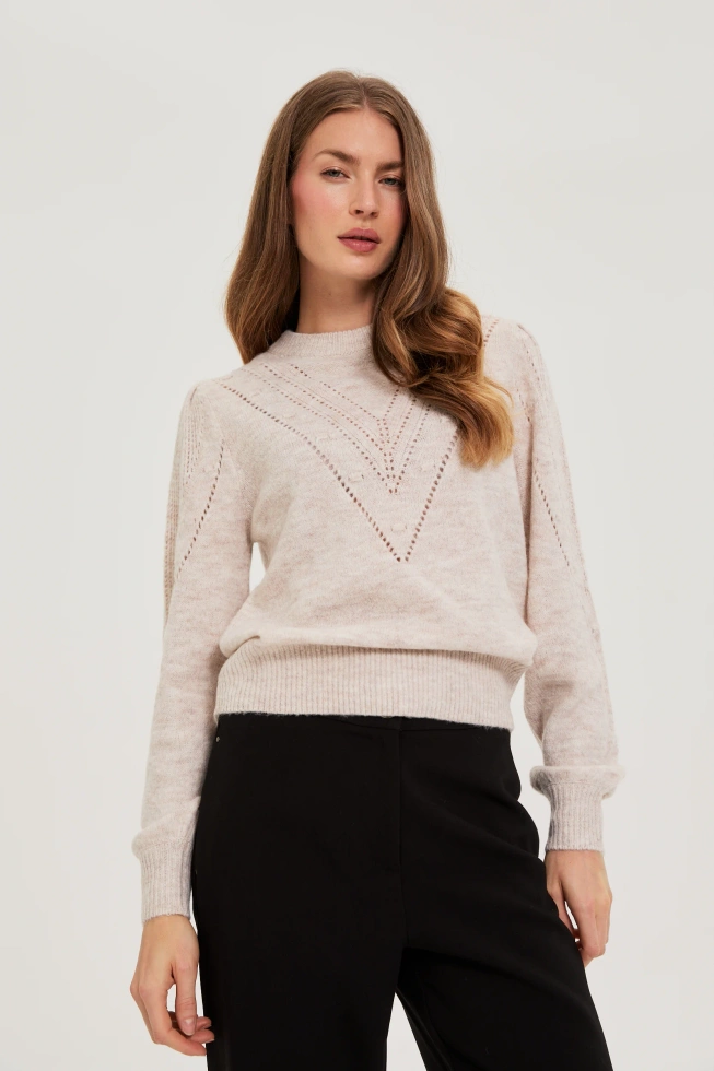 WOMEN'S SWEATER Z-SW-4849 BEIGE MEL-set