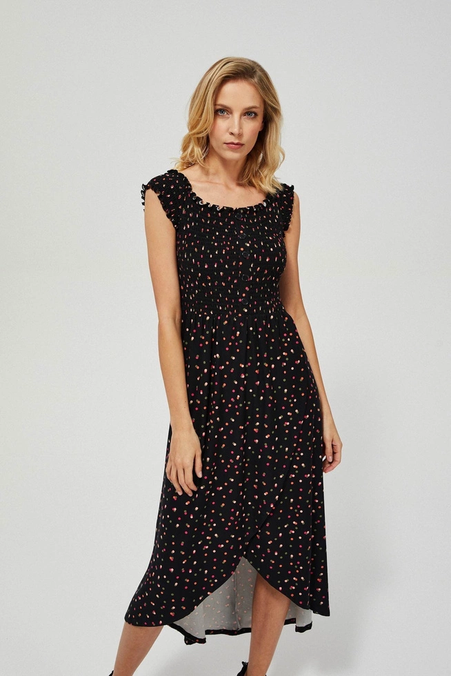 Knitted dress with polka dots