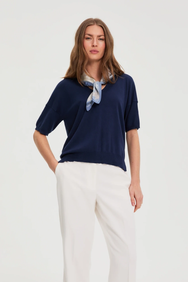 WOMEN'S SCARF L-SZ-4907 BLUE