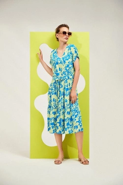 LADIES DRESS L-SU-4039 FRESH BLUE