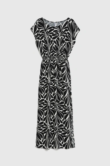 SUKIENKA DAMSKA L-SU-4933 BLACK_OFF WHITE