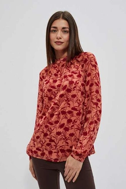 Floral shirt with stand-up collar