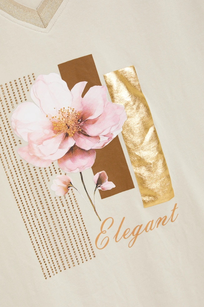 WOMEN'S TSHIRT L-TS-4912 L.BEIGE-set