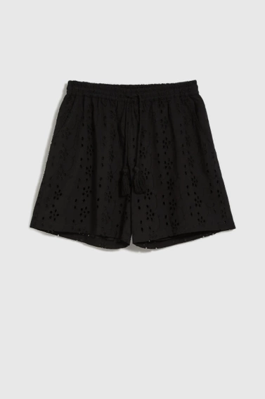 WOMEN'S SHORTS L-SH-4612 BLACK