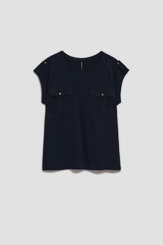 LADIES TSHIRT L-TS-4058 NAVY