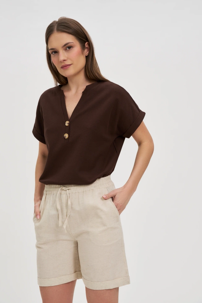 KOSZULKA DAMSKA L-TS-4700 D.BROWN