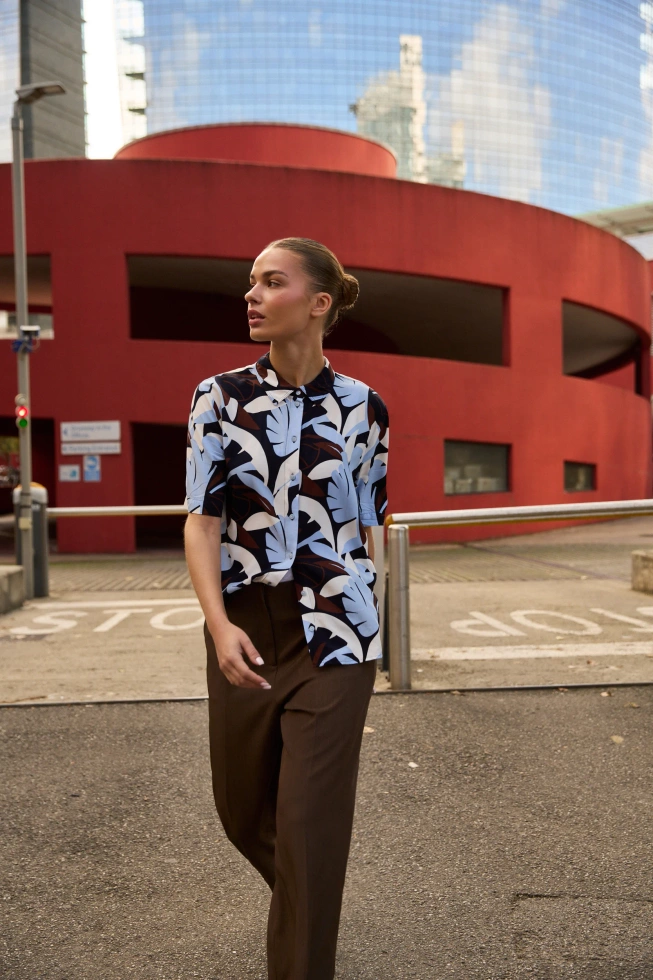 WOMEN'S SHIRT L-KO-4913 NAVY