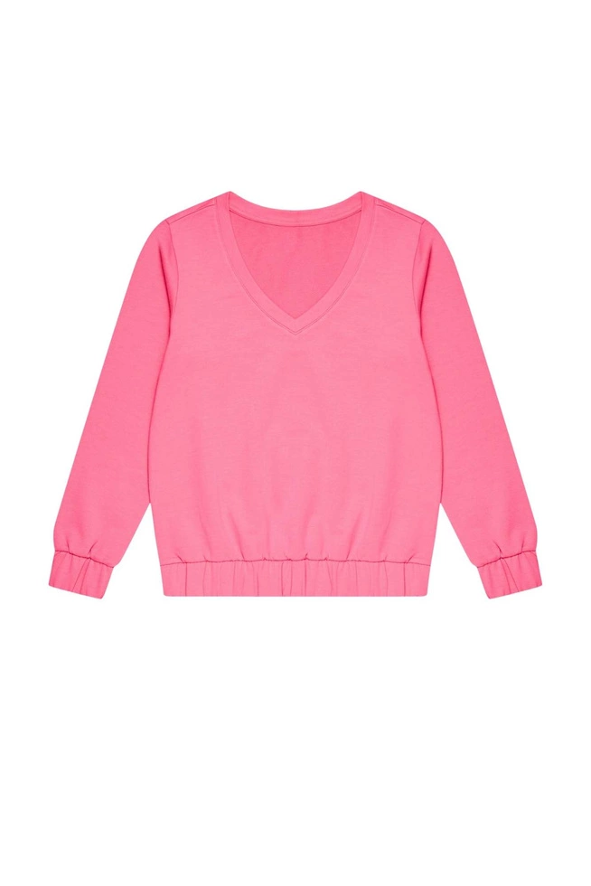 Bluza z dekoltem w serek L-BL-3702 PINK