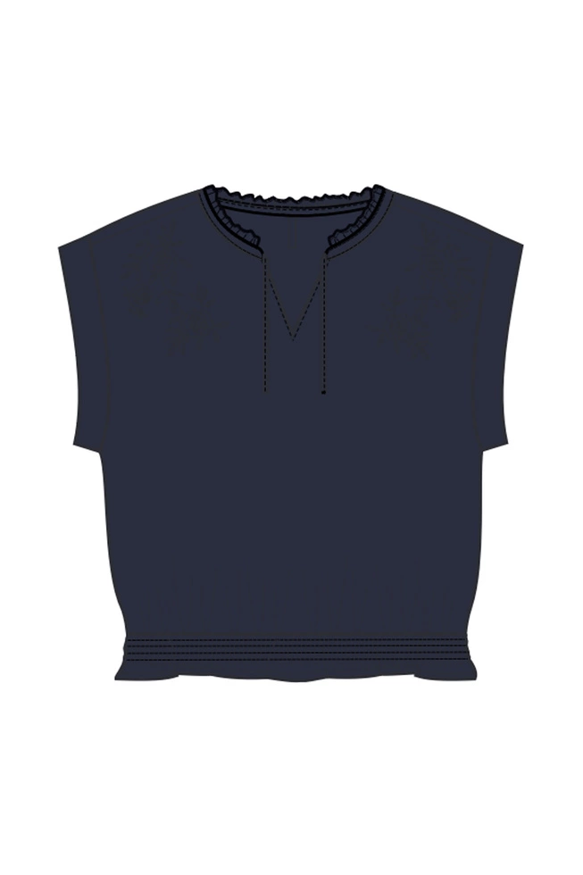 WOMEN'S TSHIRT L-TS-4653 NAVY-set