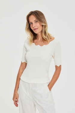 SWETER DAMSKI L-SW-4907 OFF WHITE