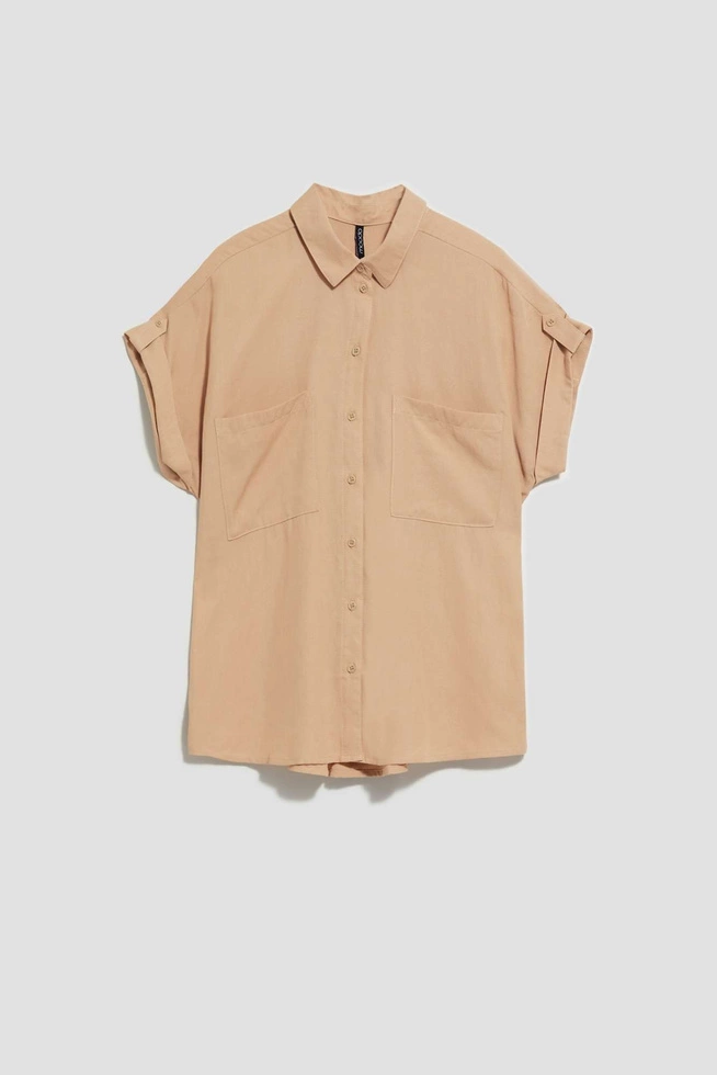 LADIES SHIRT L-KO-4030 D.BEIGE