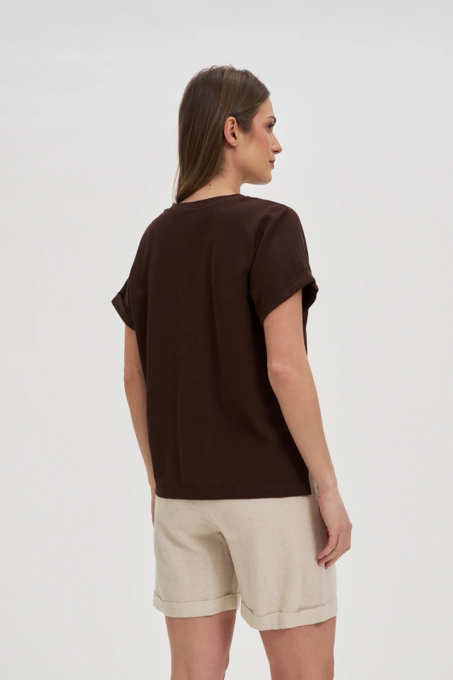 KOSZULKA DAMSKA L-TS-4700 D.BROWN