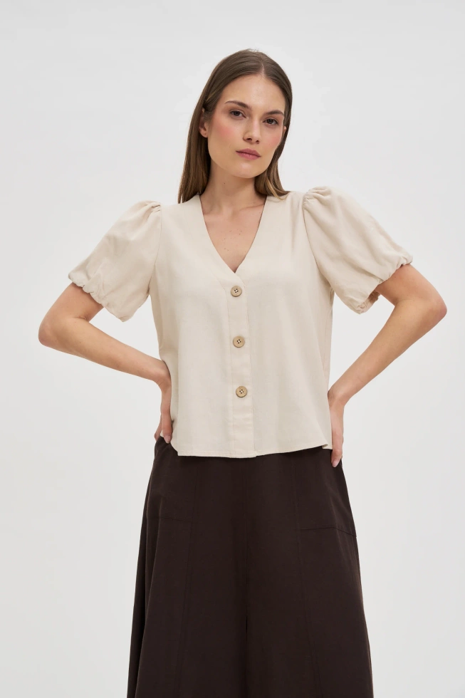 WOMEN'S SHIRT L-KO-4648 L.BEIGE