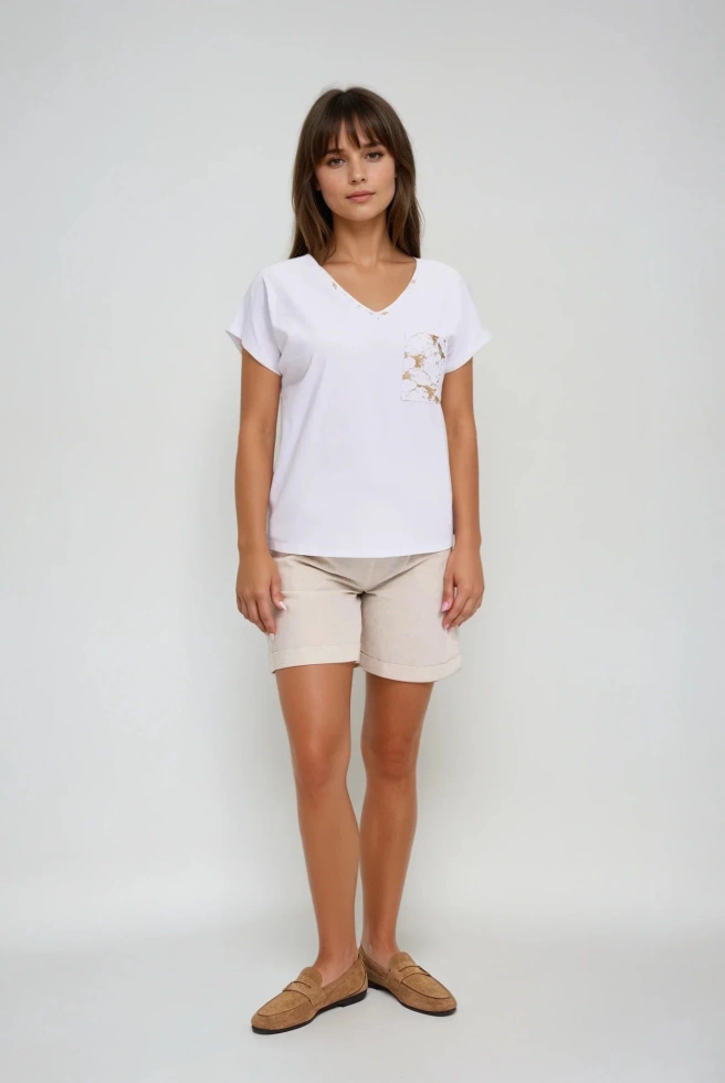 KOSZULKA DAMSKA L-TS-4720 WHITE