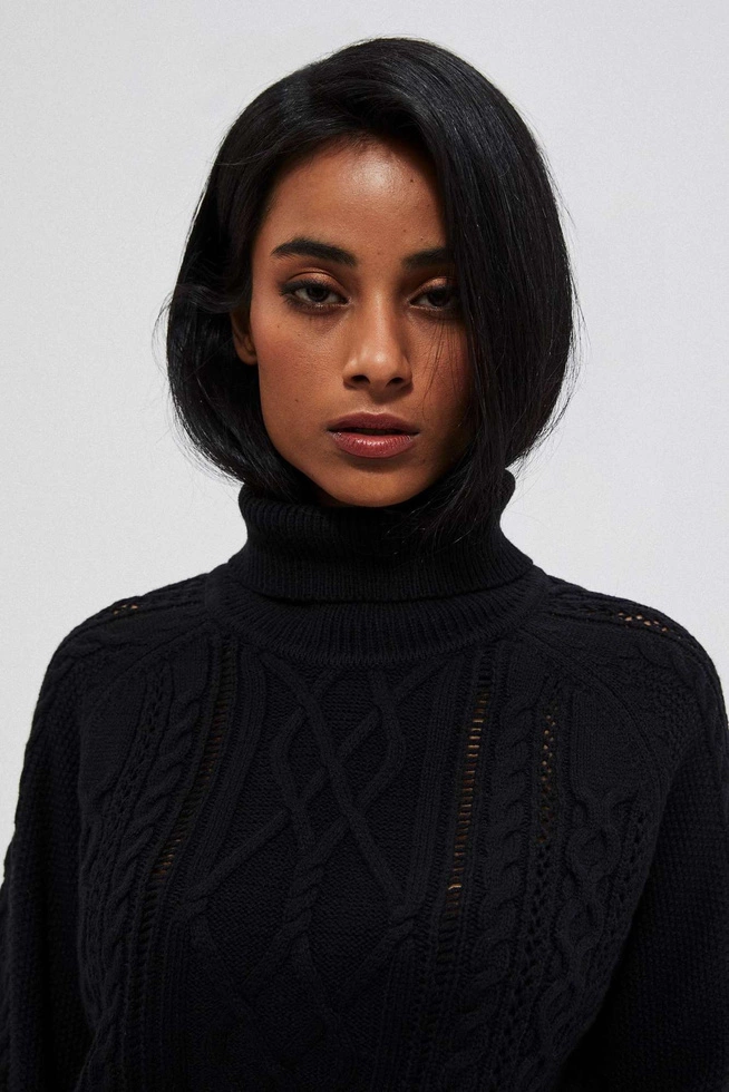 A turtleneck with a braid weave