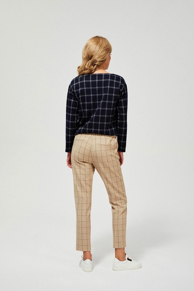 Checked cigarette trousers