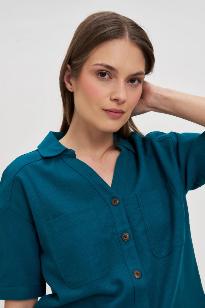 WOMEN'S SHIRT L-KO-4644 D.GREEN-set