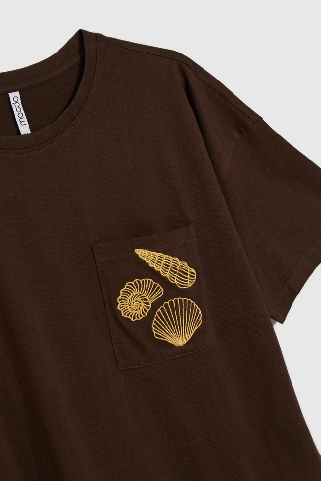 WOMEN'S TSHIRT L-TS-4724 D.BROWN